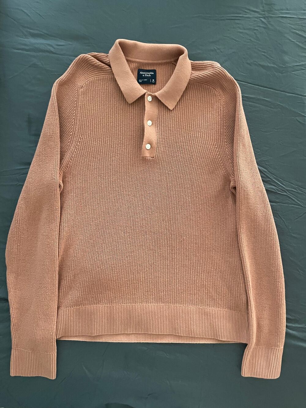 Abercrombie & Fitch Men’s Dusty Rose Knit Polo Sweater M